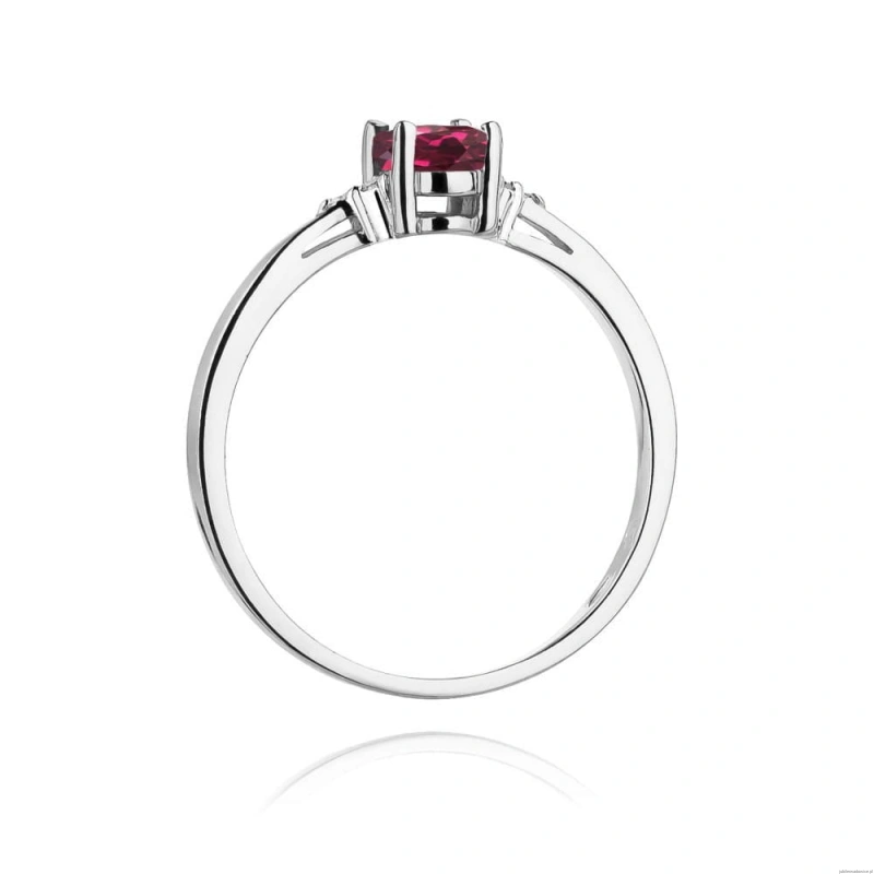 Pierścionek W301 Rodolit 0,50ct białe złoto