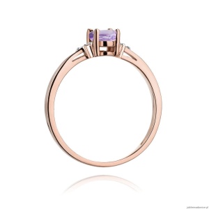 Pierścionek W301 Ametyst 0,40ct różowe złoto