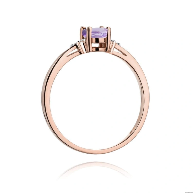 Pierścionek W301 Ametyst 0,40ct różowe złoto