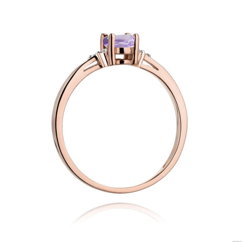 Pierścionek W301 Ametyst 0,40ct różowe złoto