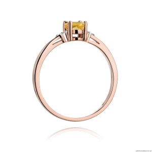 Pierścionek W301 Cytryn 0,60ct żołte złoto