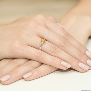 Pierścionek W301 Cytryn 0,60ct żołte złoto