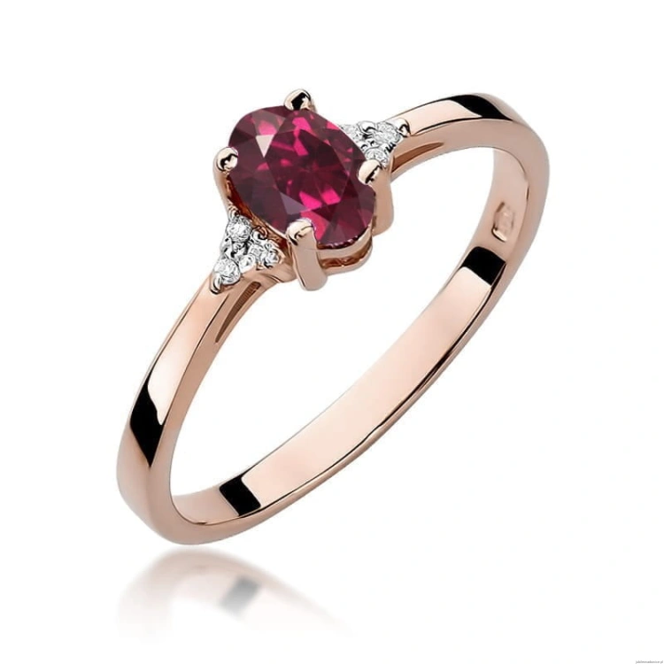 Pierścionek W301 Rodolit 0,50ct różowe złoto