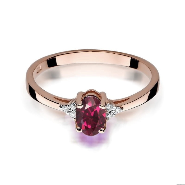 Pierścionek W301 Rodolit 0,50ct różowe złoto