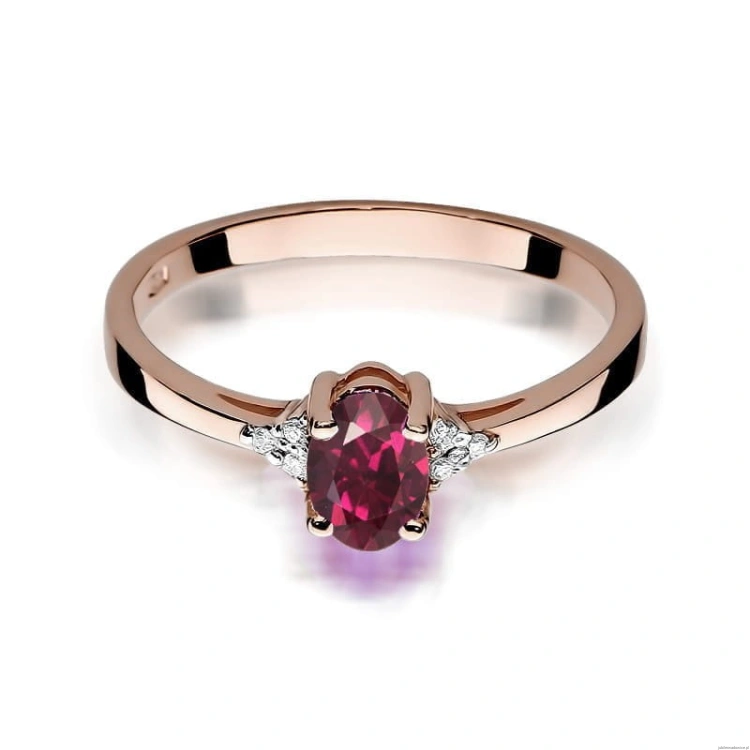 Pierścionek W301 Rodolit 0,50ct różowe złoto