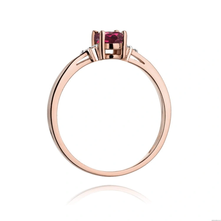 Pierścionek W301 Rodolit 0,50ct różowe złoto