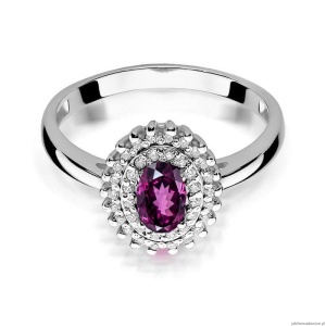 Pierścionek W303 Rodolit 0,50ct białe złoto