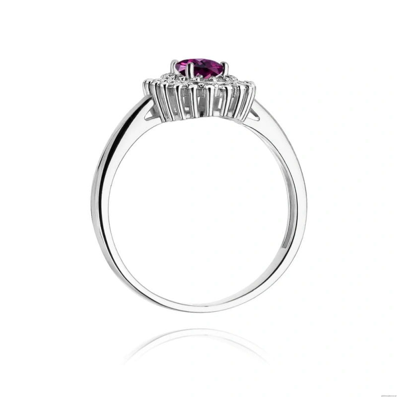 Pierścionek W303 Rodolit 0,50ct białe złoto