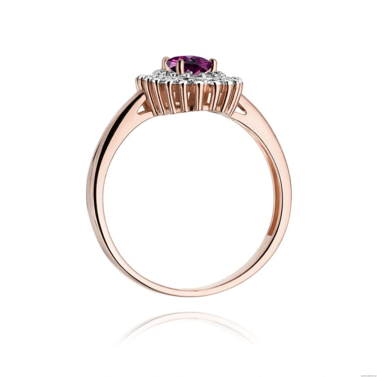 Pierścionek W303 Rodolit 0,50ct różowe złoto