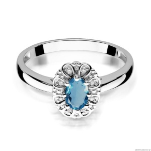 Pierścionek W304 Topaz London Blue 0,50ct białe złoto