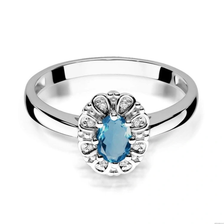 Pierścionek W304 Topaz London Blue 0,50ct białe złoto