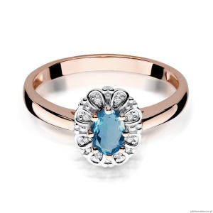 Pierścionek W304 Topaz London Blue 0,50ct różowe złoto