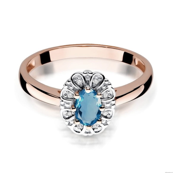 Pierścionek W304 Topaz London Blue 0,50ct różowe złoto