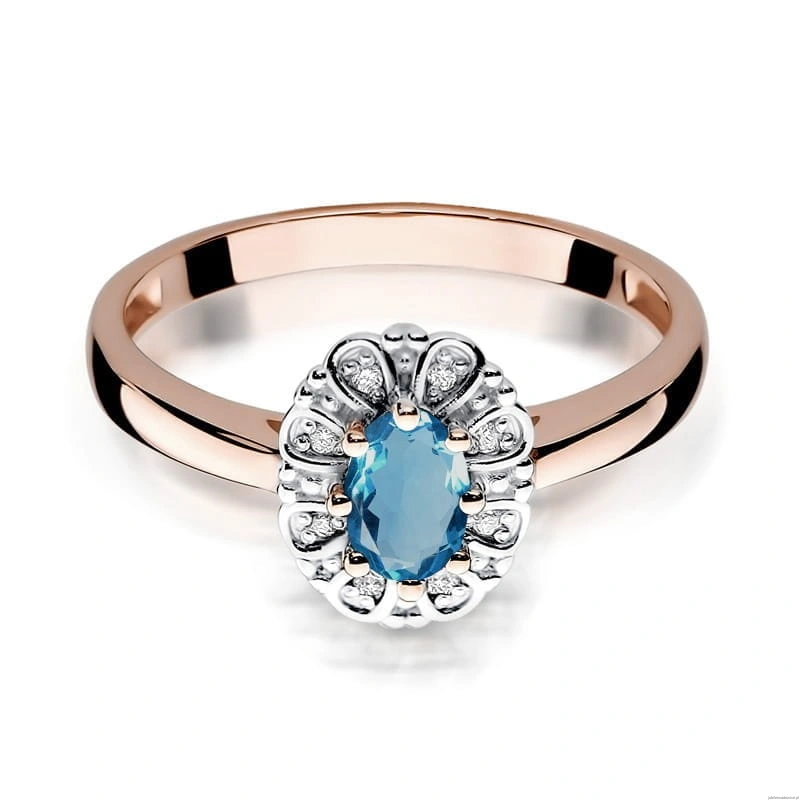 Pierścionek W304 Topaz London Blue 0,50ct różowe złoto