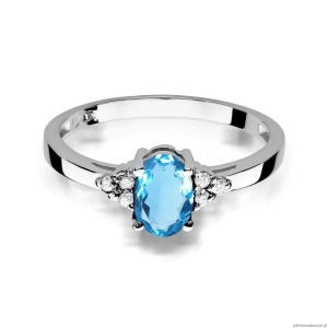 Pierścionek W308 Topaz 0,90ct białe złoto