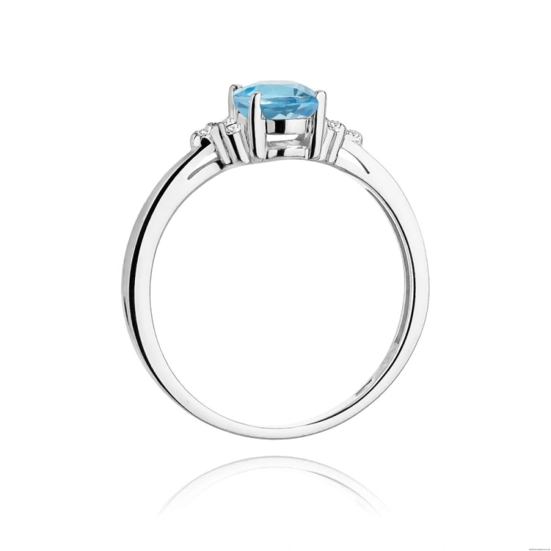 Pierścionek W308 Topaz 0,90ct białe złoto
