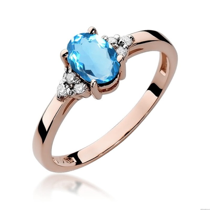 Pierścionek W308 Topaz 0,90ct różowe złoto