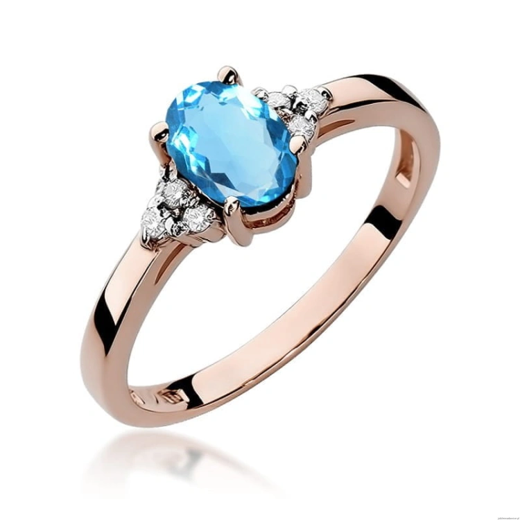 Pierścionek W308 Topaz 0,90ct różowe złoto