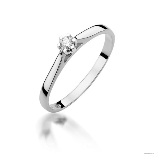 Pierścionek W311 Diament 0,10ct białe złoto