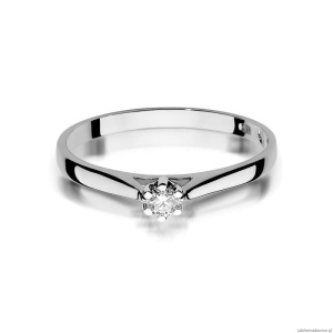 Pierścionek W311 Diament 0,10ct białe złoto
