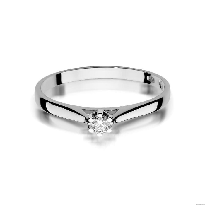 Pierścionek W311 Diament 0,10ct białe złoto