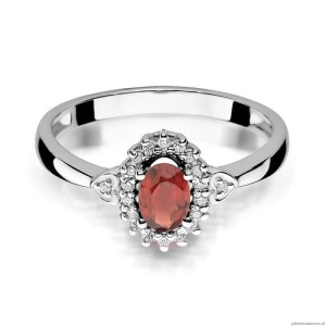 Pierścionek W312 Granat 0,50ct białe złoto