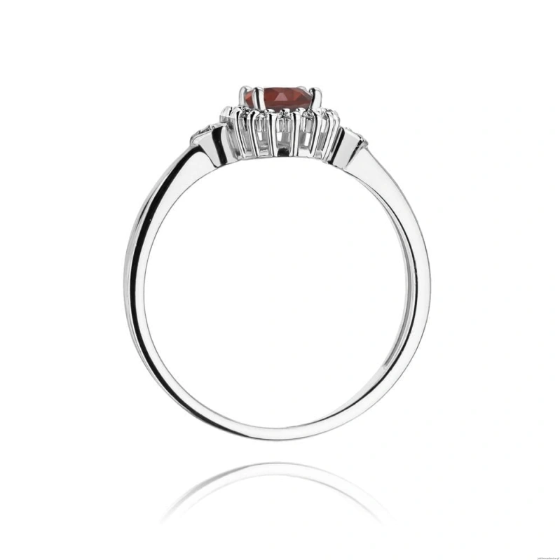 Pierścionek W312 Granat 0,50ct białe złoto