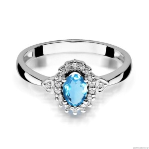 Pierścionek W312 Topaz 0,50ct białe złoto