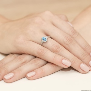 Pierścionek W312 Topaz 0,50ct białe złoto