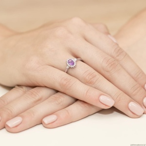 Pierścionek W312 Ametyst 0,40ct różowe złoto