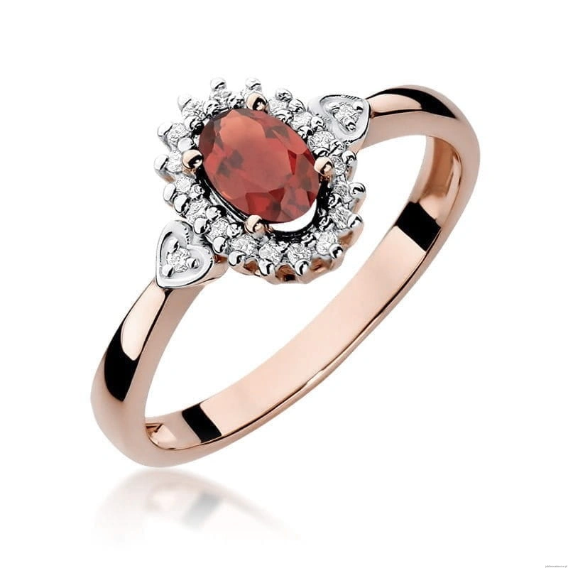 Pierścionek W312 Granat 0,50ct różowe złoto