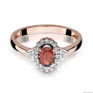 Pierścionek W312 Granat 0,50ct różowe złoto