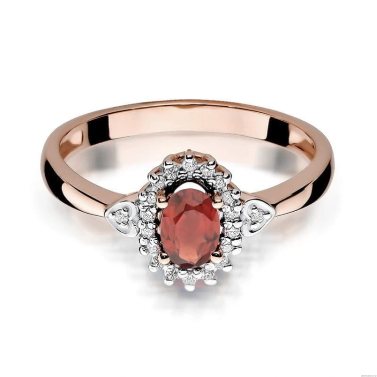 Pierścionek W312 Granat 0,50ct różowe złoto