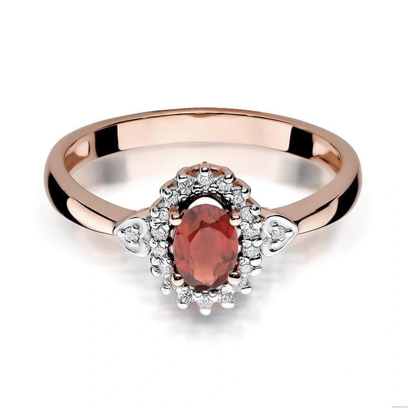 Pierścionek W312 Granat 0,50ct różowe złoto
