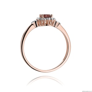 Pierścionek W312 Granat 0,50ct różowe złoto