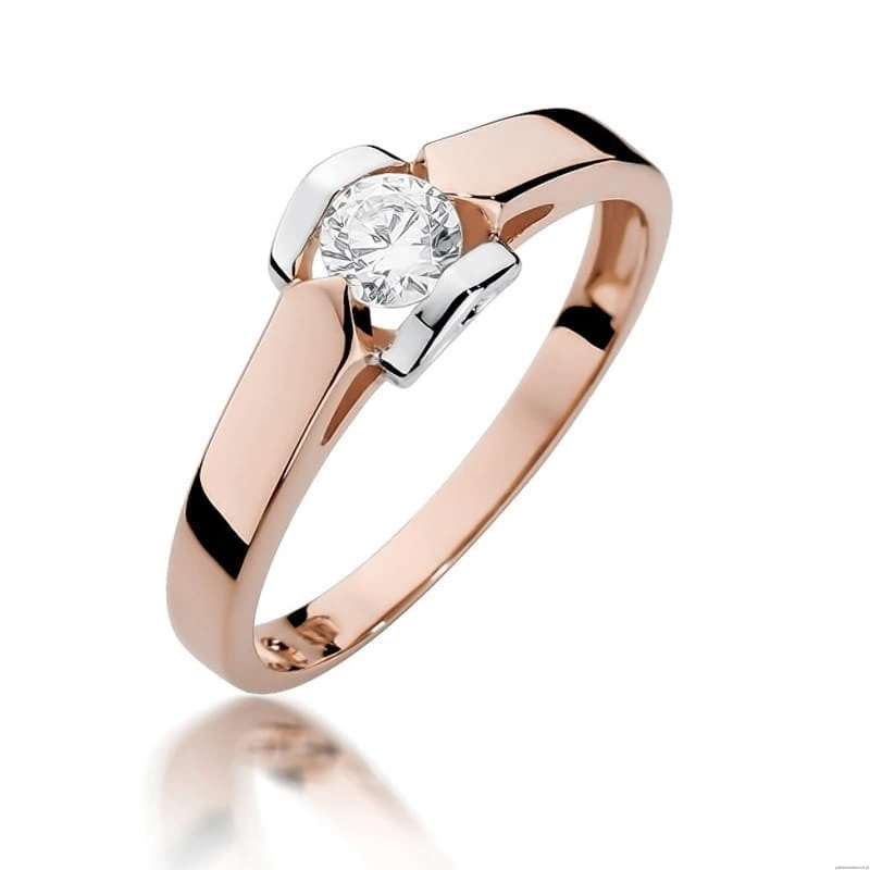 Pierścionek W320 Diament 0,30ct różowe złoto