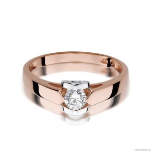 Pierścionek W320 Diament 0,30ct różowe złoto