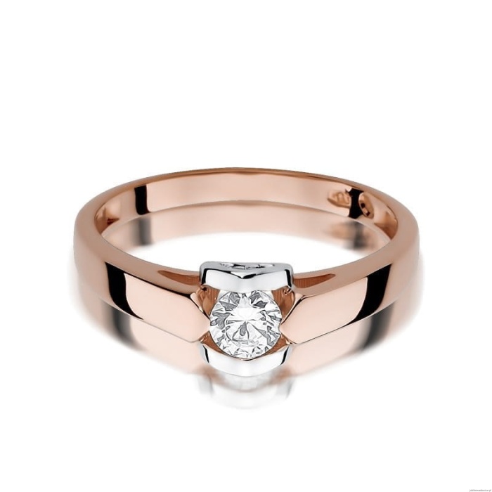 Pierścionek W320 Diament 0,30ct różowe złoto