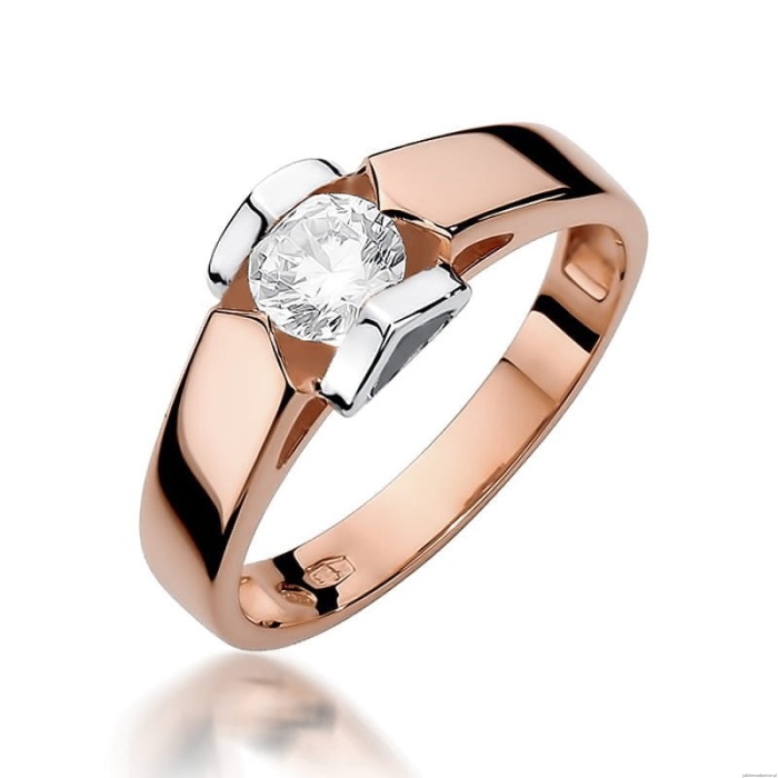Pierścionek W320 Diament 0,50ct różowe złoto