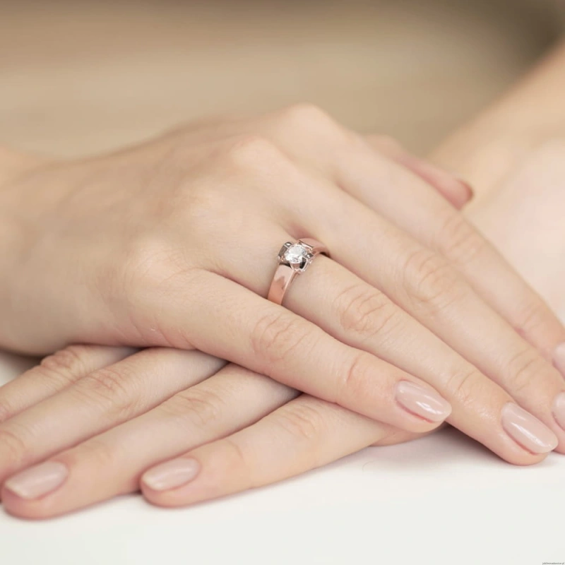 Pierścionek W320 Diament 0,50ct różowe złoto
