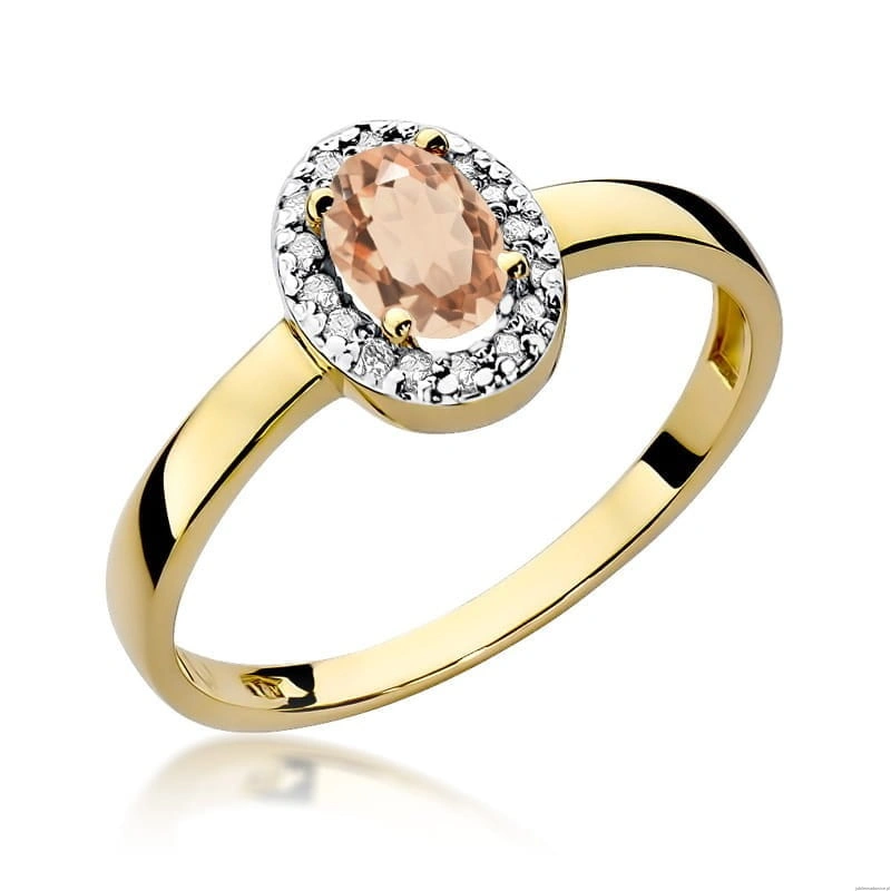 Pierścionek W330 Morganit 0,40ct żółte złoto