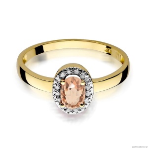 Pierścionek W330 Morganit 0,40ct żółte złoto