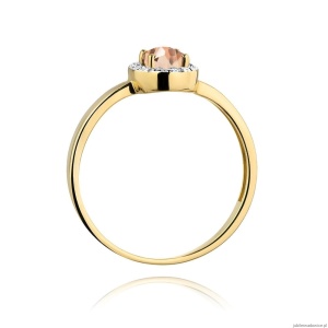 Pierścionek W330 Morganit 0,40ct żółte złoto