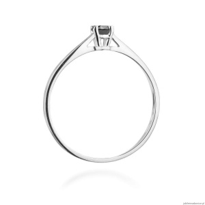 Pierścionek W335 Czarny Diament 0,20ct białe złoto