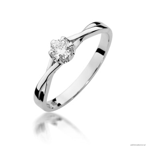 Pierścionek W340B Diament 0,20ct białe złoto