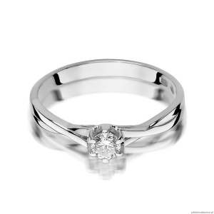 Pierścionek W340B Diament 0,20ct białe złoto