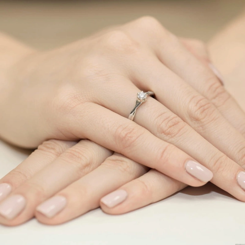 Pierścionek W340B Diament 0,20ct białe złoto