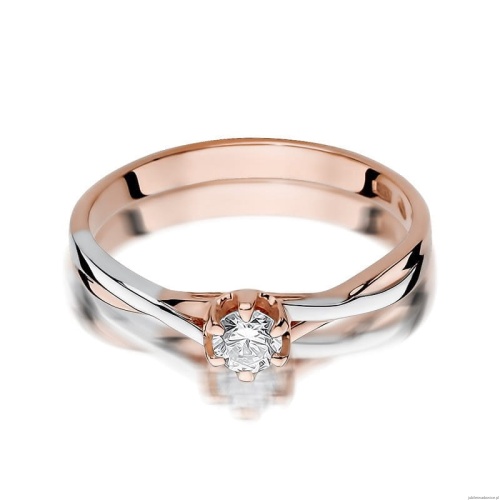 Pierścionek W340B Diament 0,20ct różowe złoto