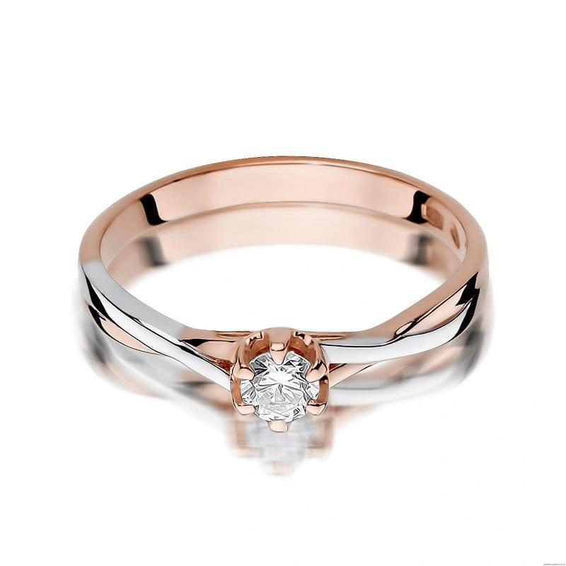 Pierścionek W340B Diament 0,20ct różowe złoto