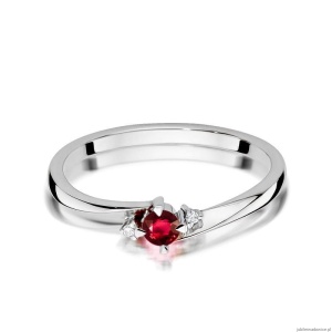 Pierścionek W346 Rubin 0,15ct białe złoto